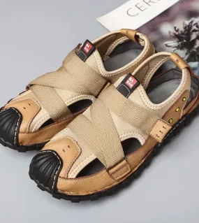 Nuove scarpe da uomo estive Scarpe casual da esterno Sandali da uomo Sneakers antiscivolo in vera pelle Sandali da spiaggia da u