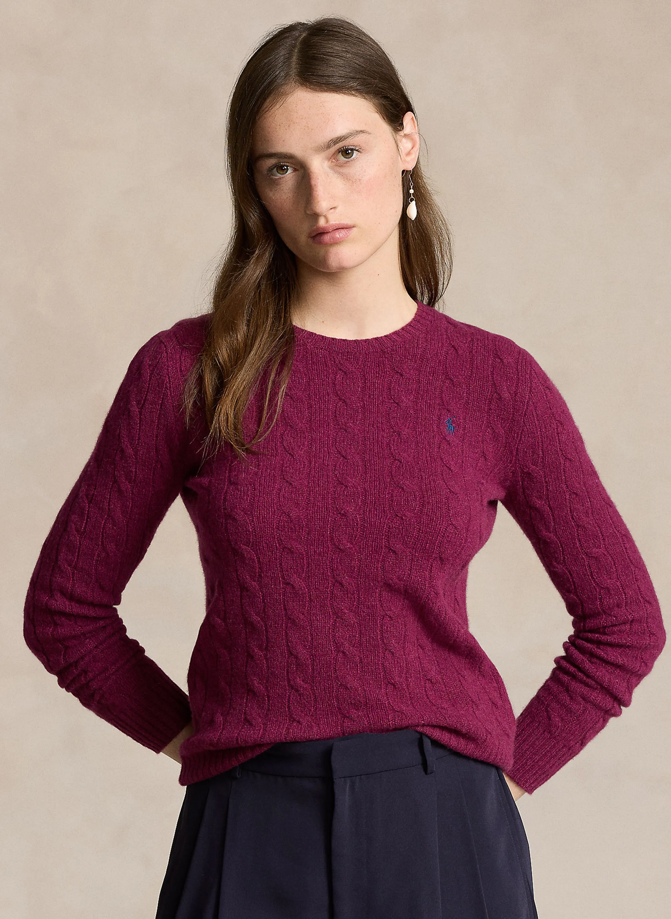  POLO RALPH LAUREN   Maglione girocollo in lana e cashmere | Viola